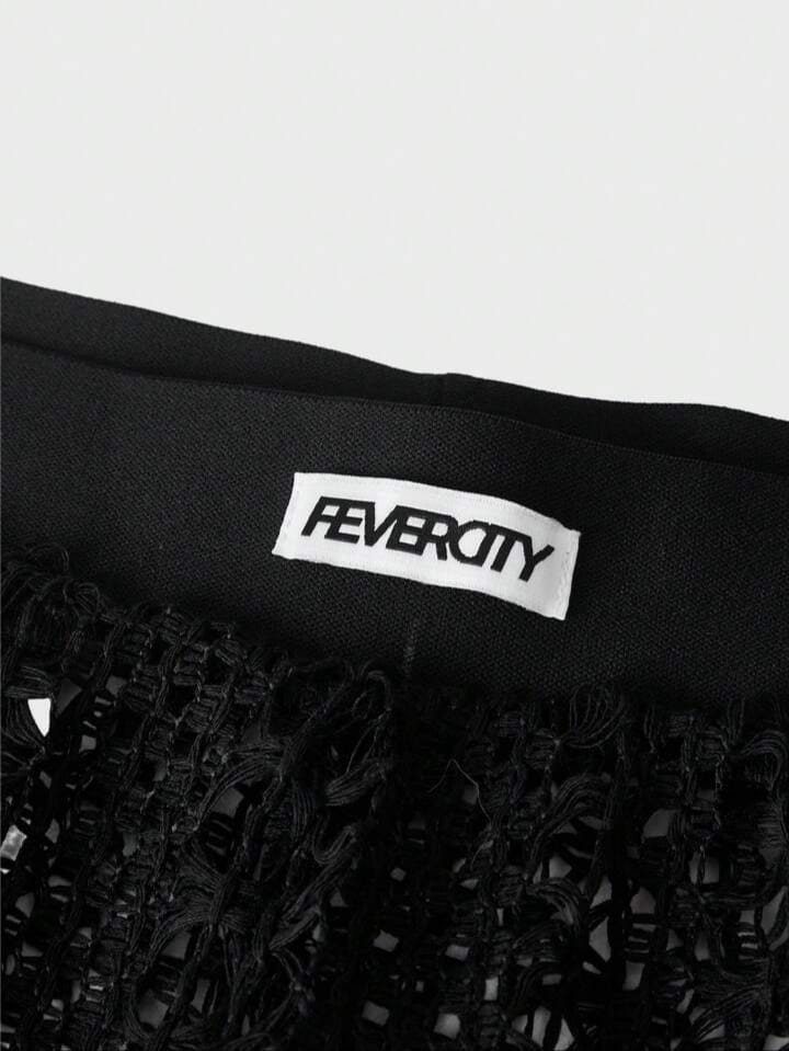 FeverCity Men's Solid Color Hollow Out Fashionable Pants